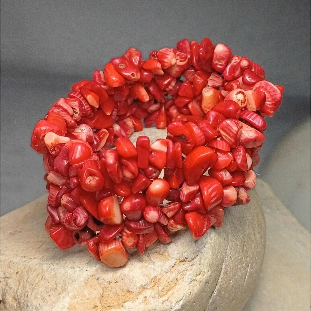 Branch Red Coral Beaded Bracelet
